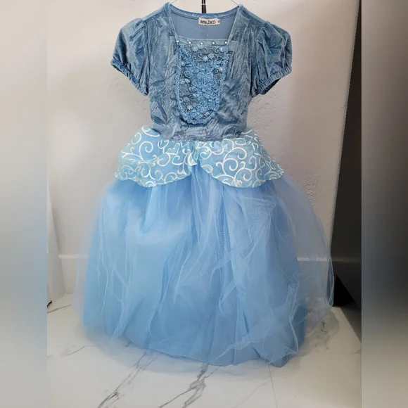 Cinderella Costume Girls  Princess Dress Size 140 (8 Years) NEW - Picture 5 of 16